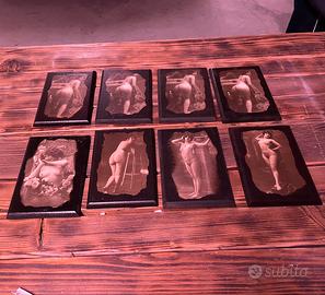 Set di 8 quadretti vintage Decadimento Francese
