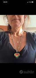 Collana con ciondolo in cuoricino