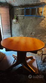 Tavolo da pranzo allungabile in legno con sedie