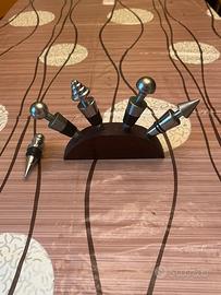 Set tappi  enoteca per vino acciaio/legno
