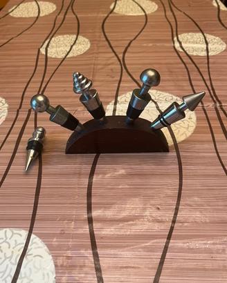 Set tappi  enoteca per vino acciaio/legno