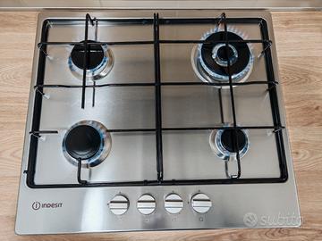 Piano cottura gas Indesit Inox 60 cm in garanzia
