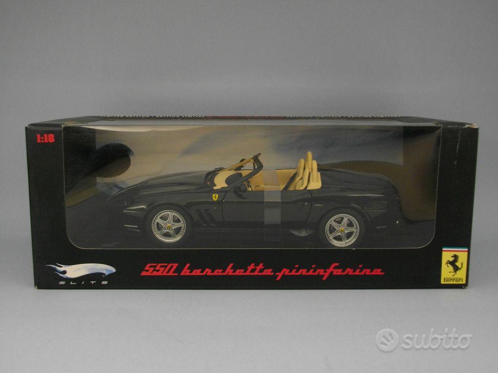 Miniature Hot Wheels Ferrari 550 Barchetta Pininfarina – 1/18, Jaune, Métal, Neuve