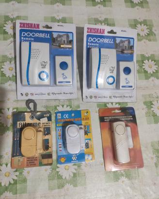 Lotto campanelli wireless + allarmi porte/finestre