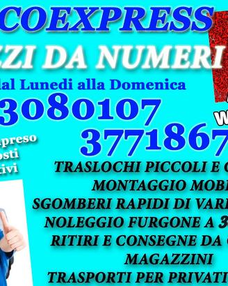 TRASLOCHI,SGOMBERI,Montaggio Mobili, NOLEGGIO