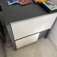 Comodini camera da letto come nuovi grigio/panna
