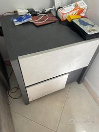 Comodini camera da letto come nuovi grigio/panna