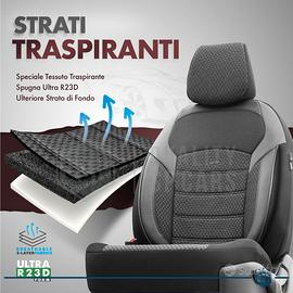 COPRISEDILI per Citroen C3 Picasso, SET COMPLETO Anteriori + Posteriori in  Tessuto e Pelle PU