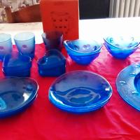 Set 19 pezzi vetro blu Maestri Vetrai di Borgonovo
