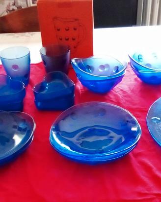 Set 19 pezzi vetro blu Maestri Vetrai di Borgonovo