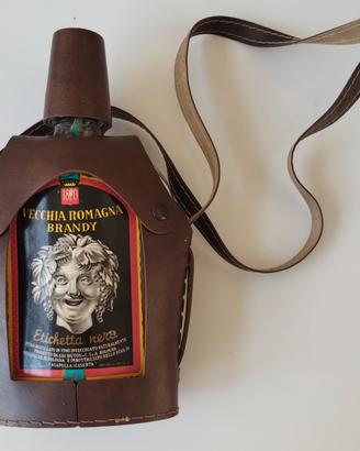 VECCHIA ROMAGNA BRANDY bottiglia vuota tracolla