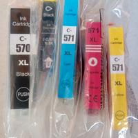 5 COMPATIBILI 570 CHIP BK C M Y CANON Pixma TS5000