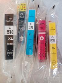 5 COMPATIBILI 570 CHIP BK C M Y CANON Pixma TS5000