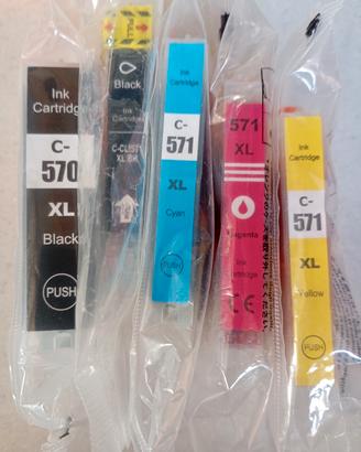 5 COMPATIBILI 570 CHIP BK C M Y CANON Pixma TS5000