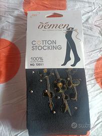 Calze autoreggenti overknee donna nero cotone