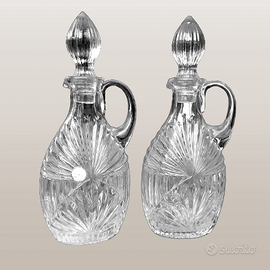 2 ampolle di vetro pressato vintage