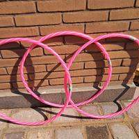 Set 3 Hula hoop 60cm rosa a strisce bianche