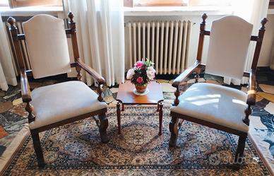 Poltrona coppia sedie poltrone da camera noce