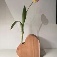 Cuore legno porta fiore