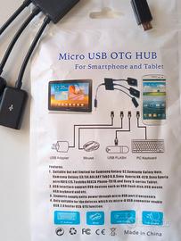 Adattatore Micro USB Host OTG con 2 porte USB