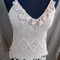 top in cotone fatto a mano all'uncinetto 