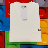 T-shirt lacoste bianca con taschino taglia XL