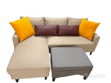 Divano ad angolo + pouf abbinato - Quasi nuovo