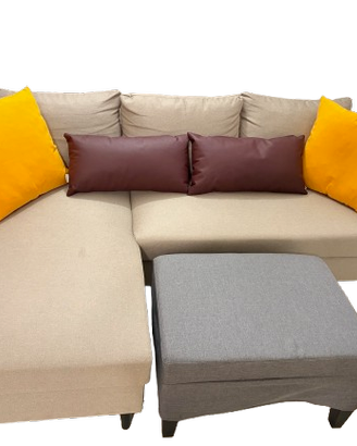 Divano ad angolo + pouf abbinato - Quasi nuovo