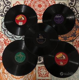 Lotto di 5 dischi 78 giri per grammofono