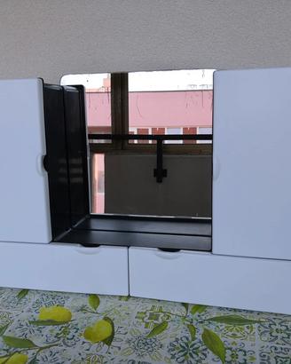 Mobiletto da bagno toeletta con specchio anni 70