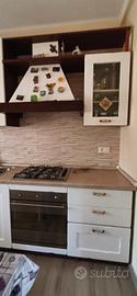 cucina 3metri noce e bianca