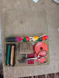 Kit da pesca vintage, cassetta accessori da pesca 