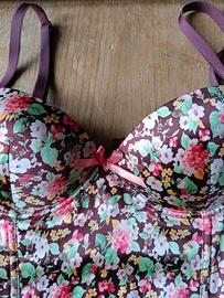 body corpetto in seta floreale Yamamay