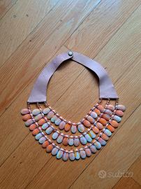 Collana vintage in pietra naturale effetto onice