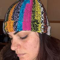 Cappello multicolor uncinetto cotone