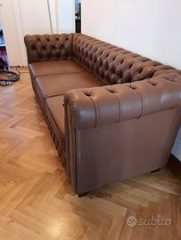 divano chesterfield 3 posti vera pelle, perfetto