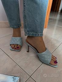 Sandali bassi azzurro cielo con fascia