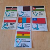 n.7 figurine bandiere del mondo