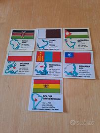 n.7 figurine bandiere del mondo