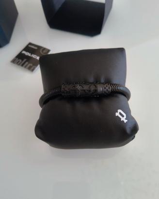 Police Jewerly bracciale uomo in acciaio nero. new