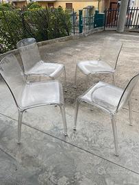 Set 4 sedie trasparenti