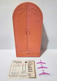 Armadio Mattel bambola Barbie rosa anni 80 vintage