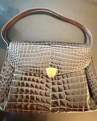 Borsa vintage in pelle di coccodrillo Calbert