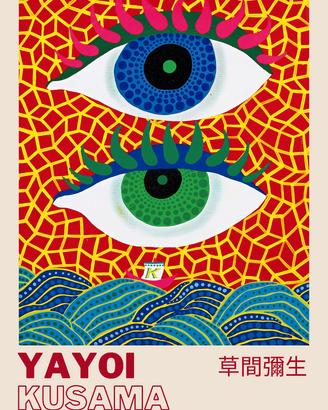 poster Yayoi Kusama Wallart stampa formato A3 