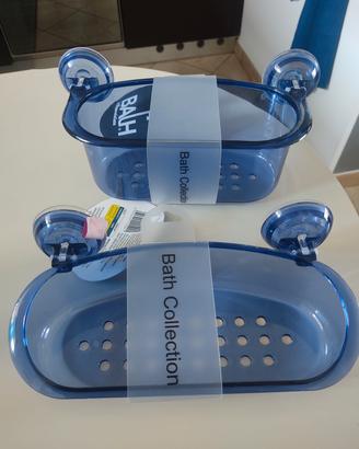 Cestelli porta oggetti con ventose per doccia