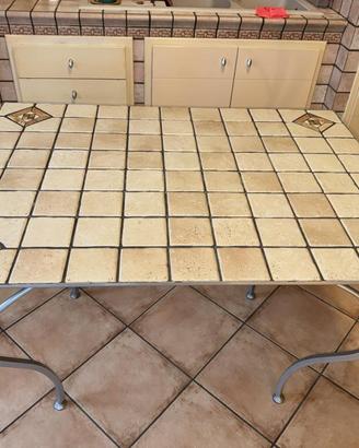 Tavolo ferro battuto artigianale 80x115 con Sedie