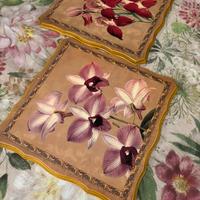 Coppia quadri legno quadrati orchidee
