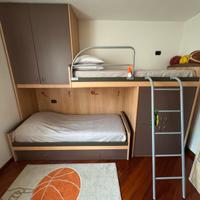 Camera da letto con letto a castello+armadio+scriv