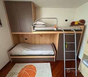 Camera da letto con letto a castello+armadio+scriv
