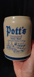 Boccale birra Pott's Brauerei Oelde Westfalia